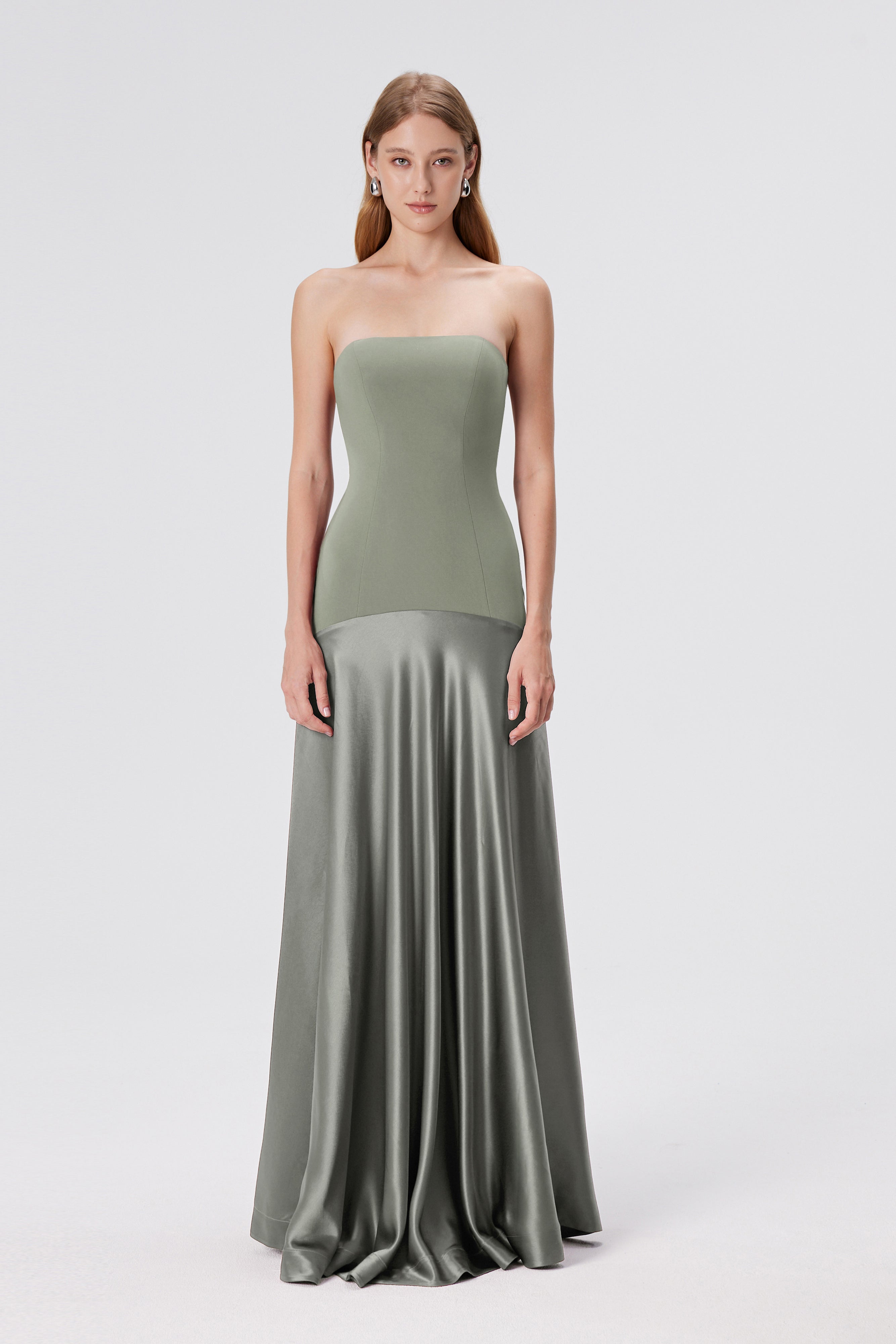 Aura Strapless Gown - Desert Sage