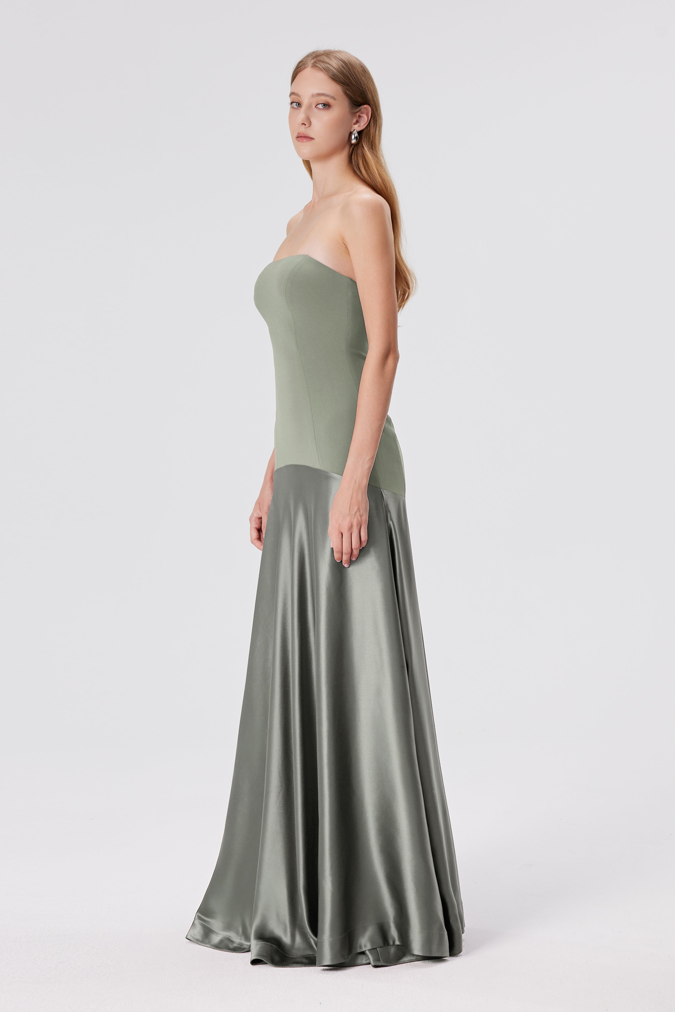 Aura Strapless Gown - Desert Sage