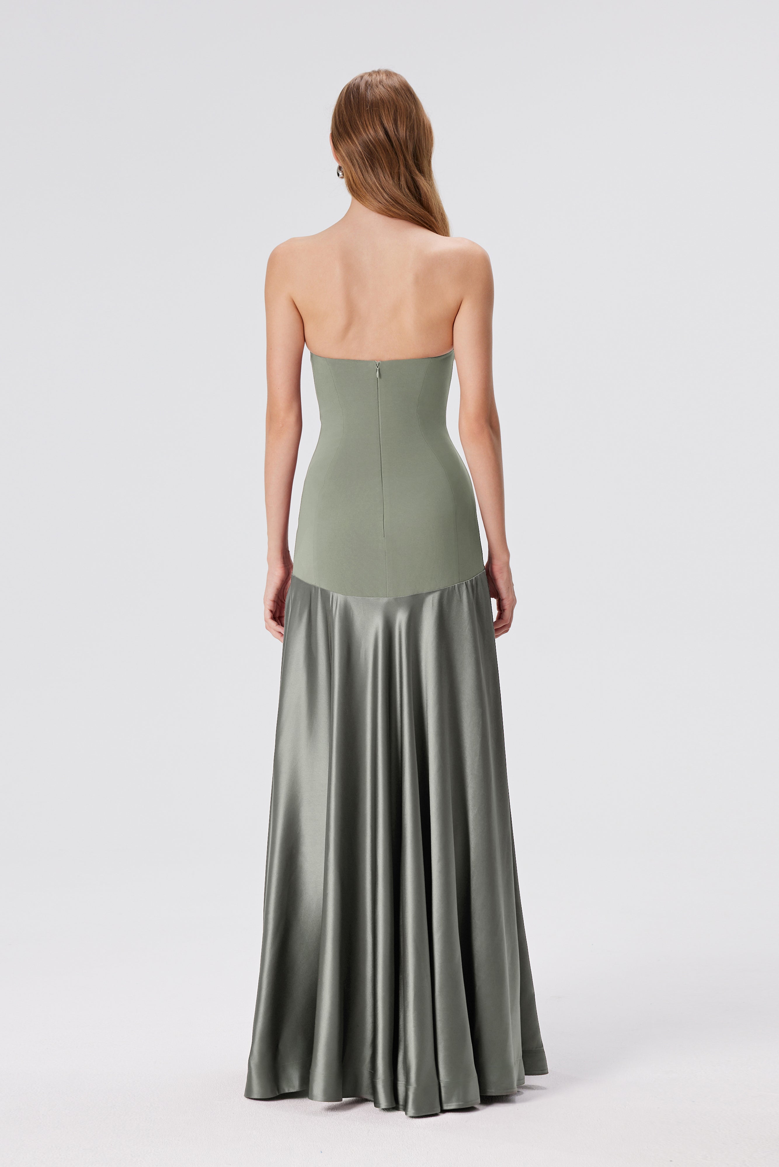 Aura Strapless Gown - Desert Sage