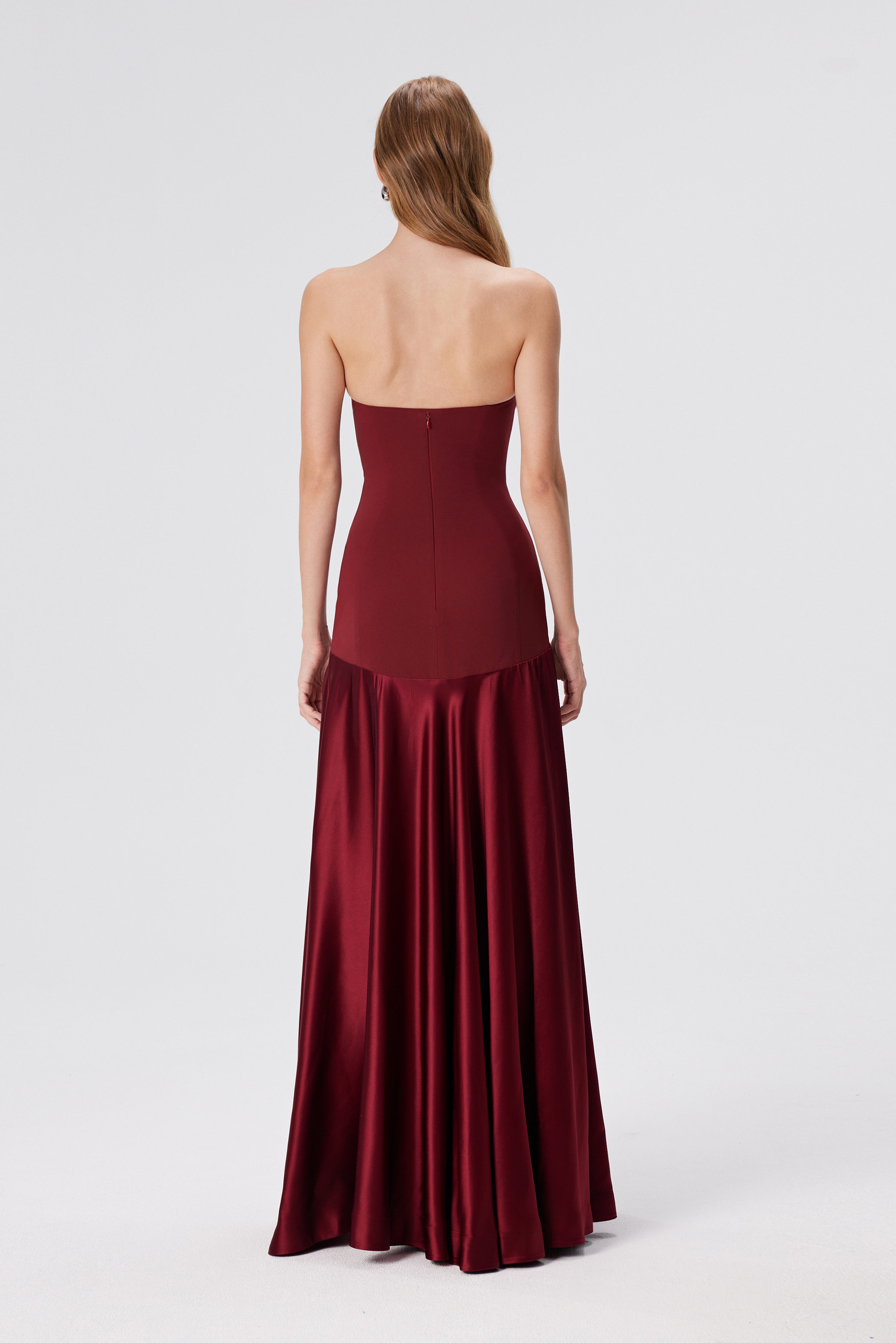 Aura Strapless Gown - Red Berry