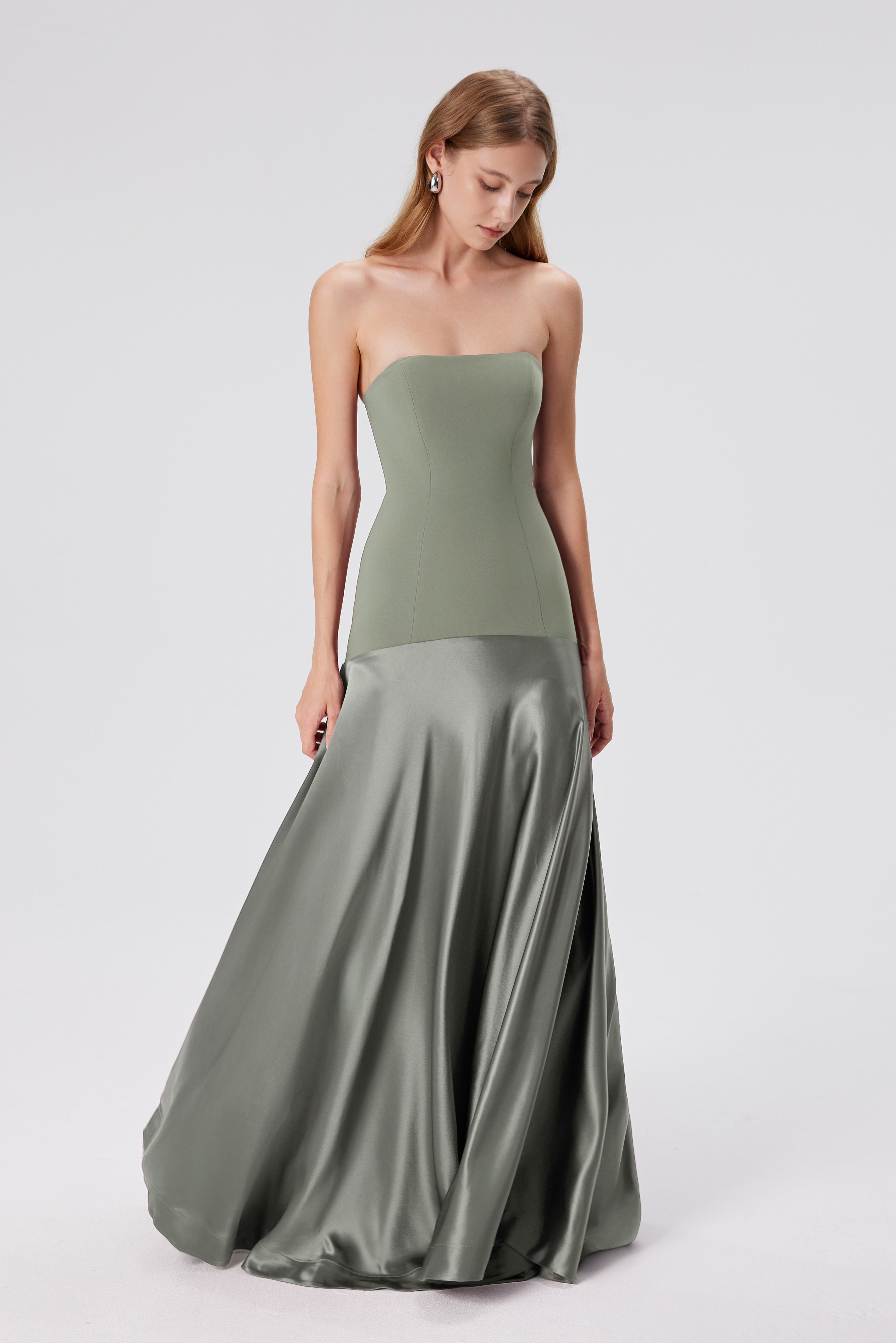 Aura Strapless Gown - Desert Sage