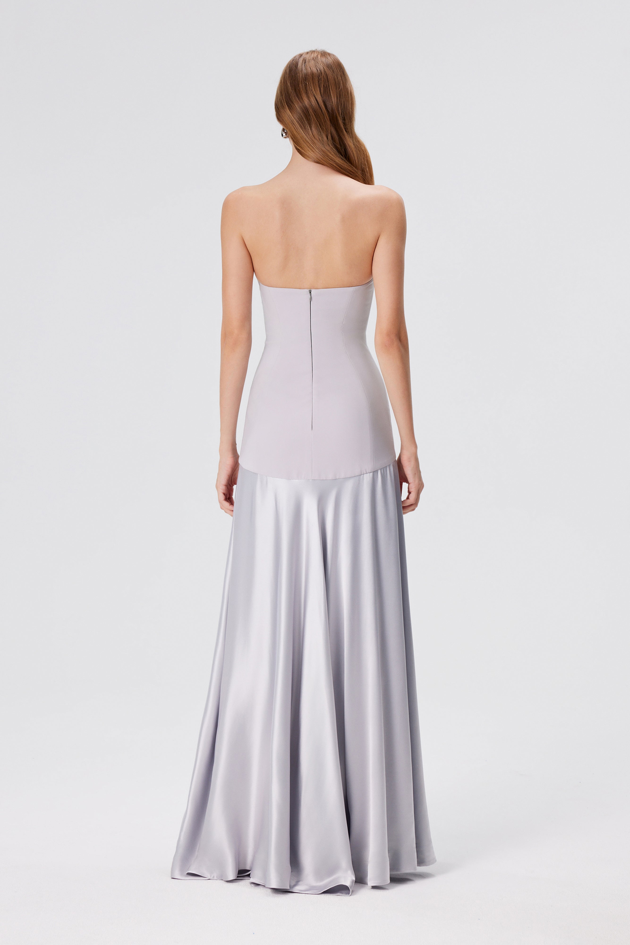 Aura Strapless Gown - Glacier Grey