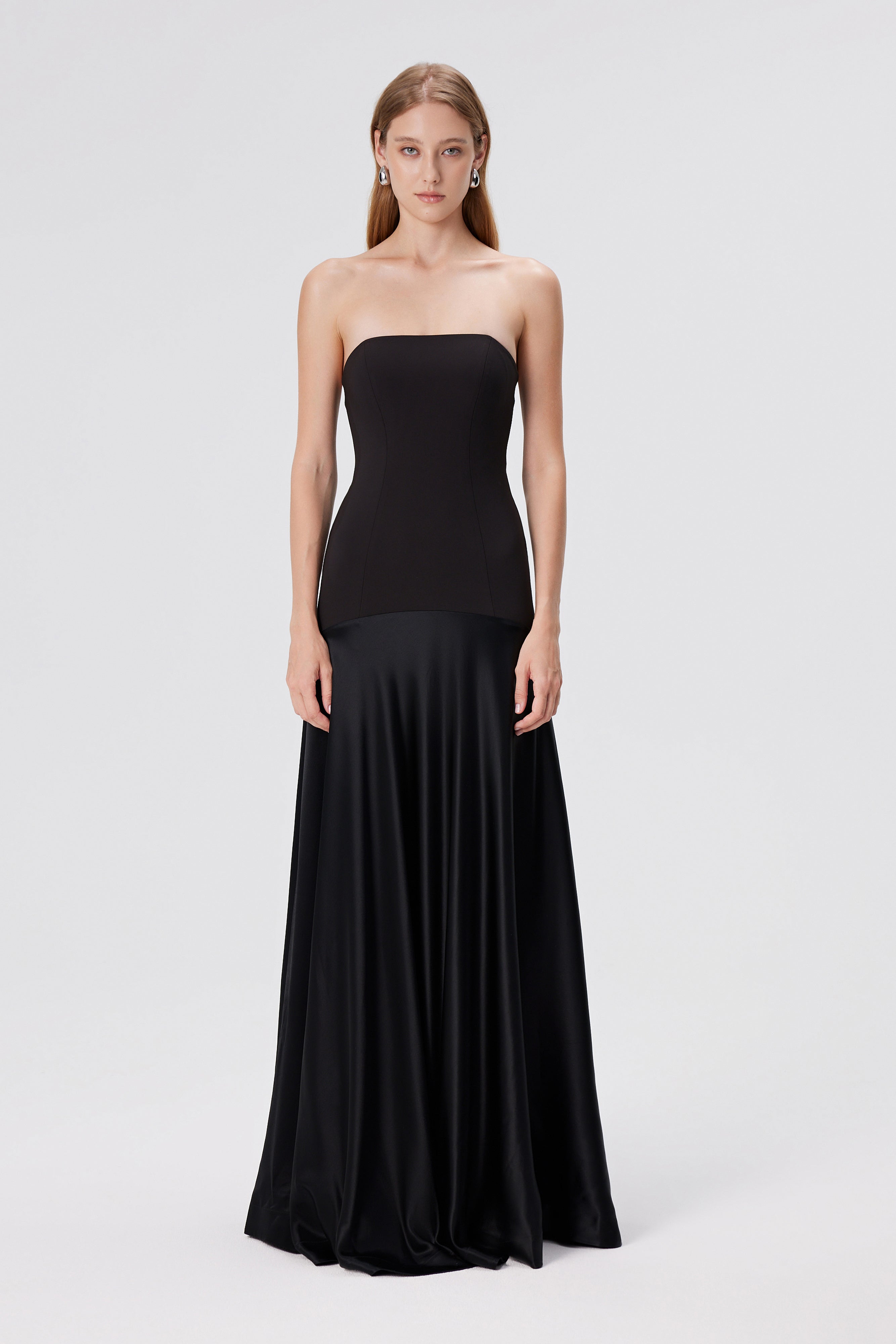 Aura Strapless Gown - Black
