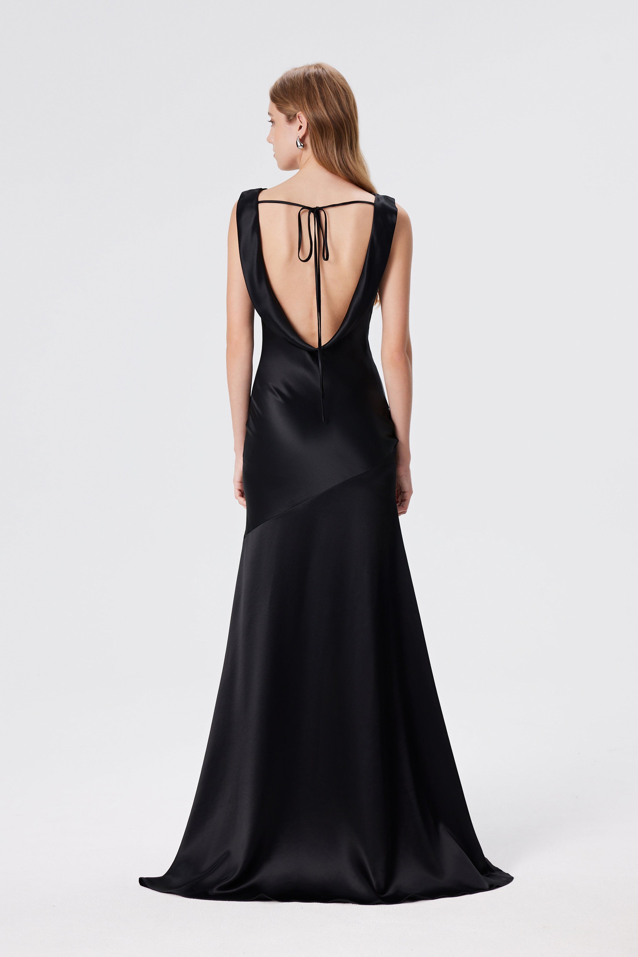Tita Draped Maxi Gown - Black