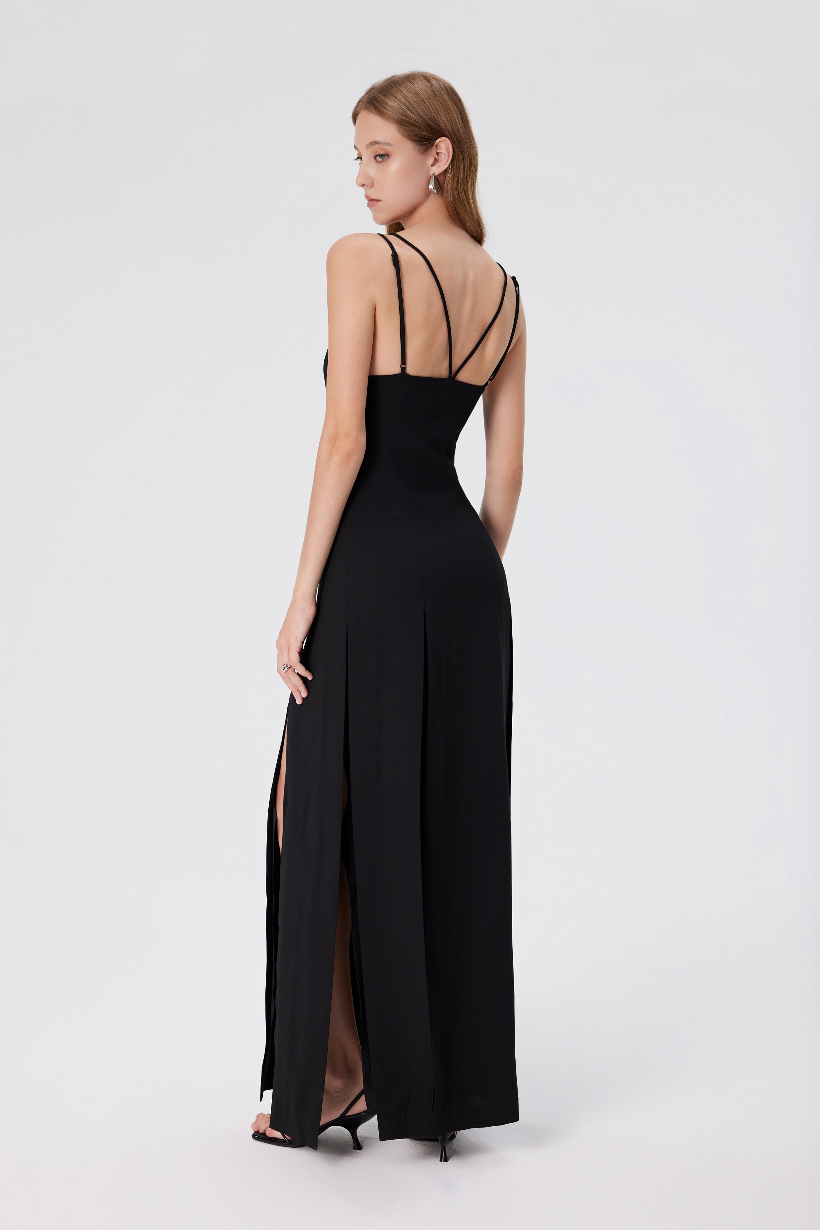 Gali Slits Maxi Dress - Black