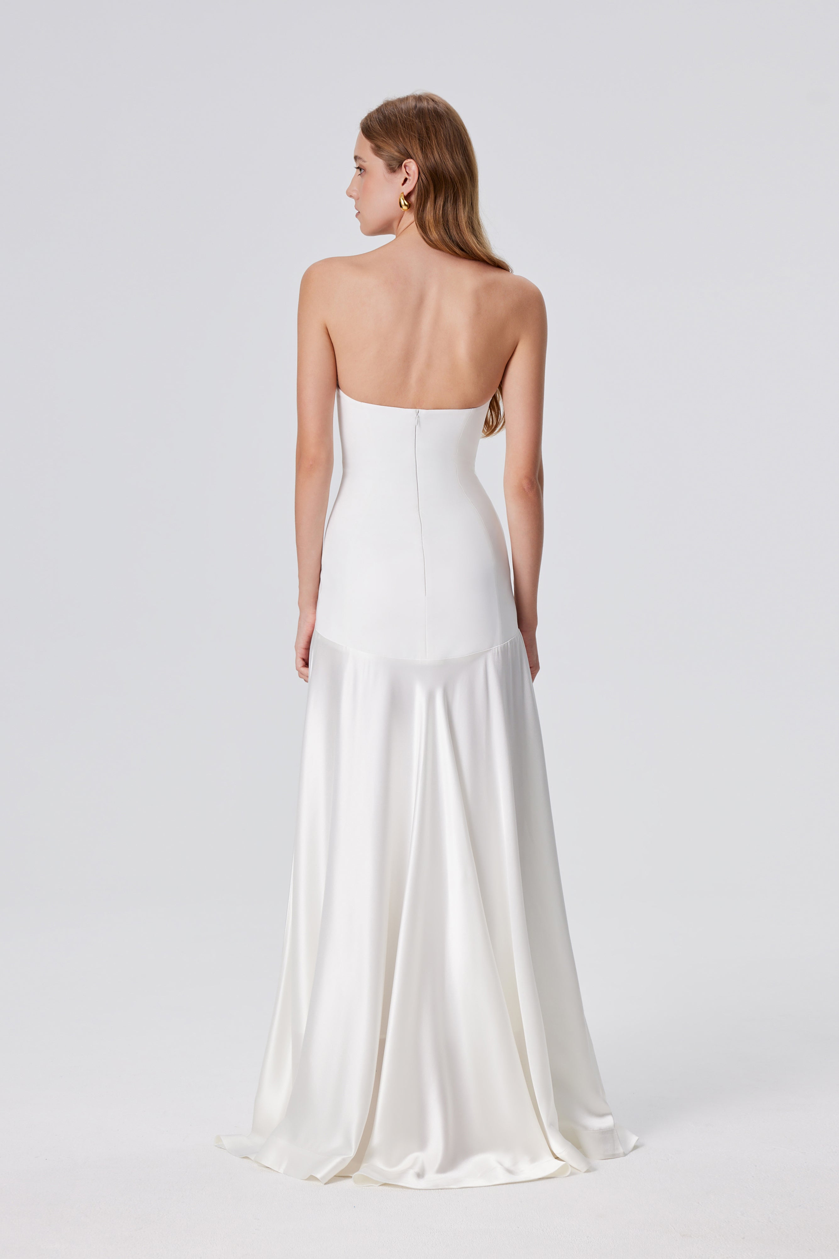 Aura Strapless Gown - White