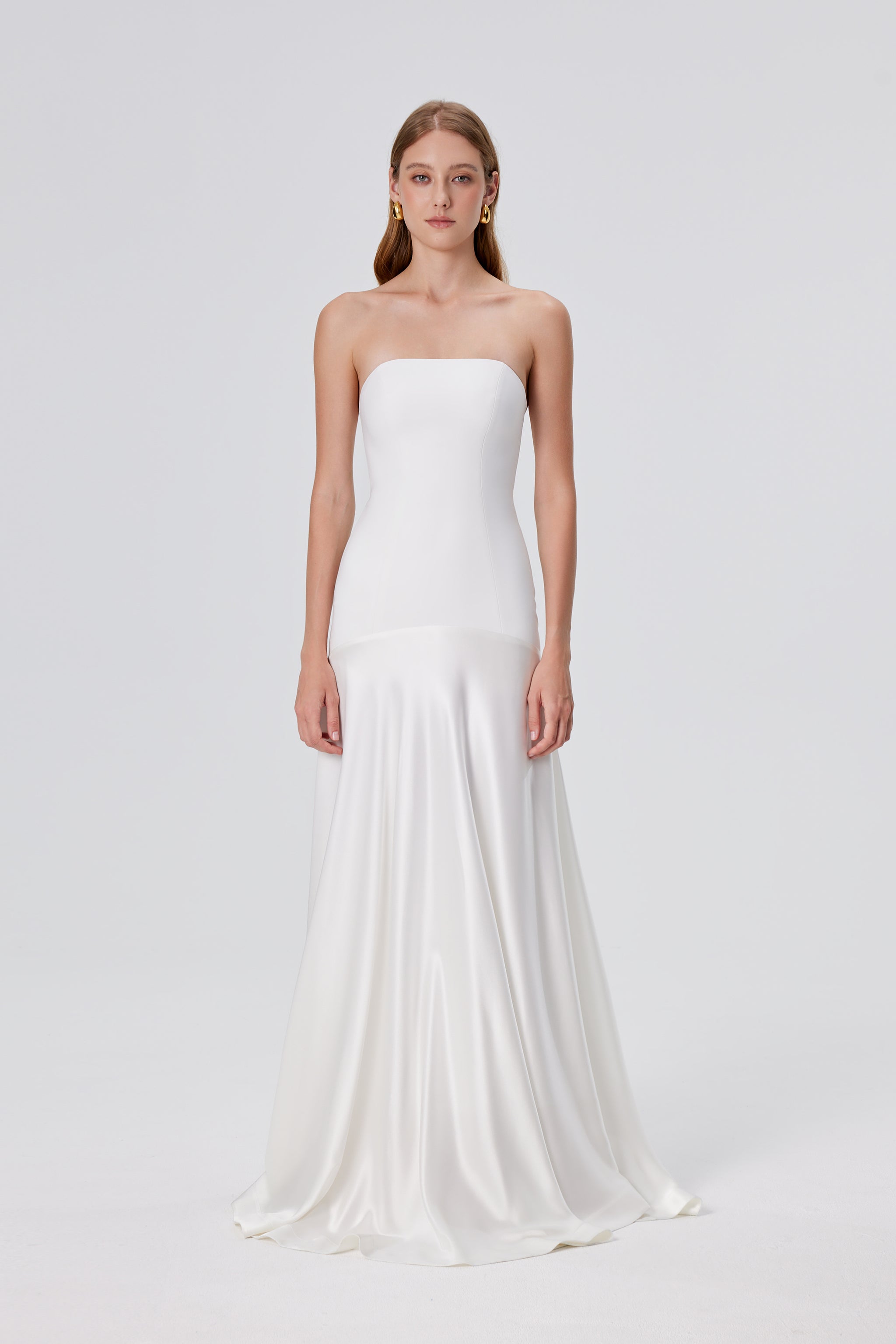 aura silk strapless dress Christopher Esber Silk Twill Aura Maxi Dress