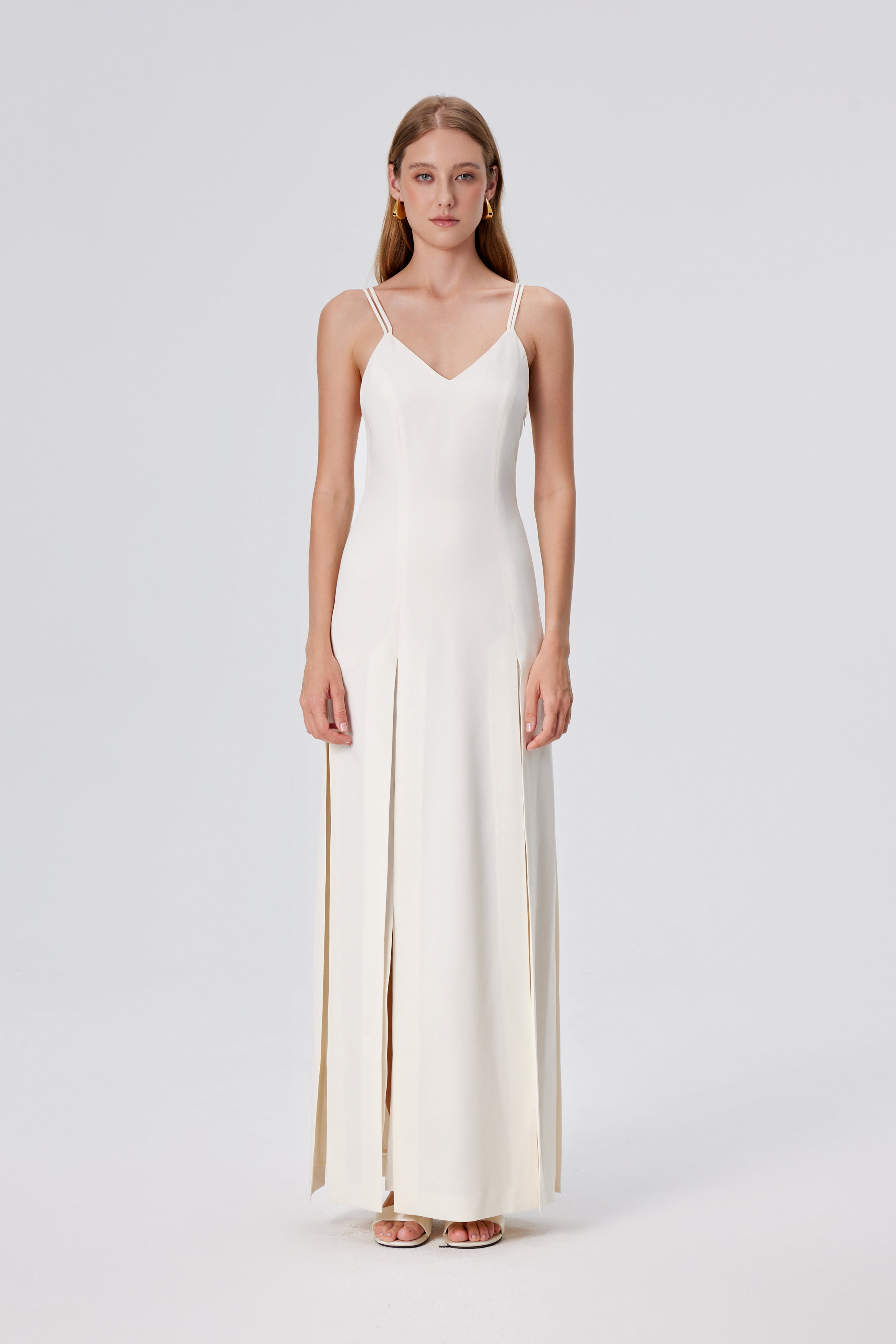 Gali Slits Maxi Dress - Ivory