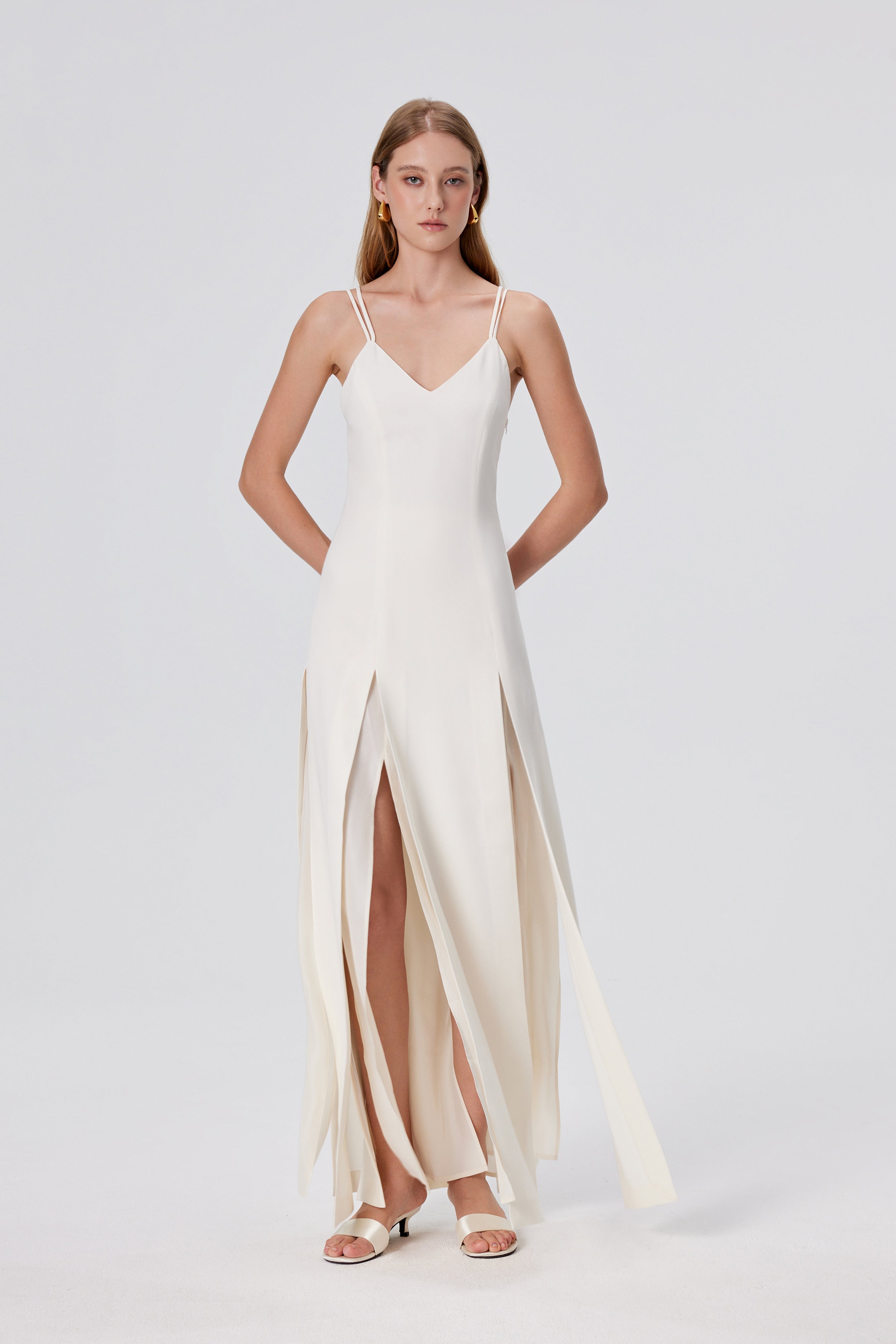 Gali Slits Maxi Dress - Ivory