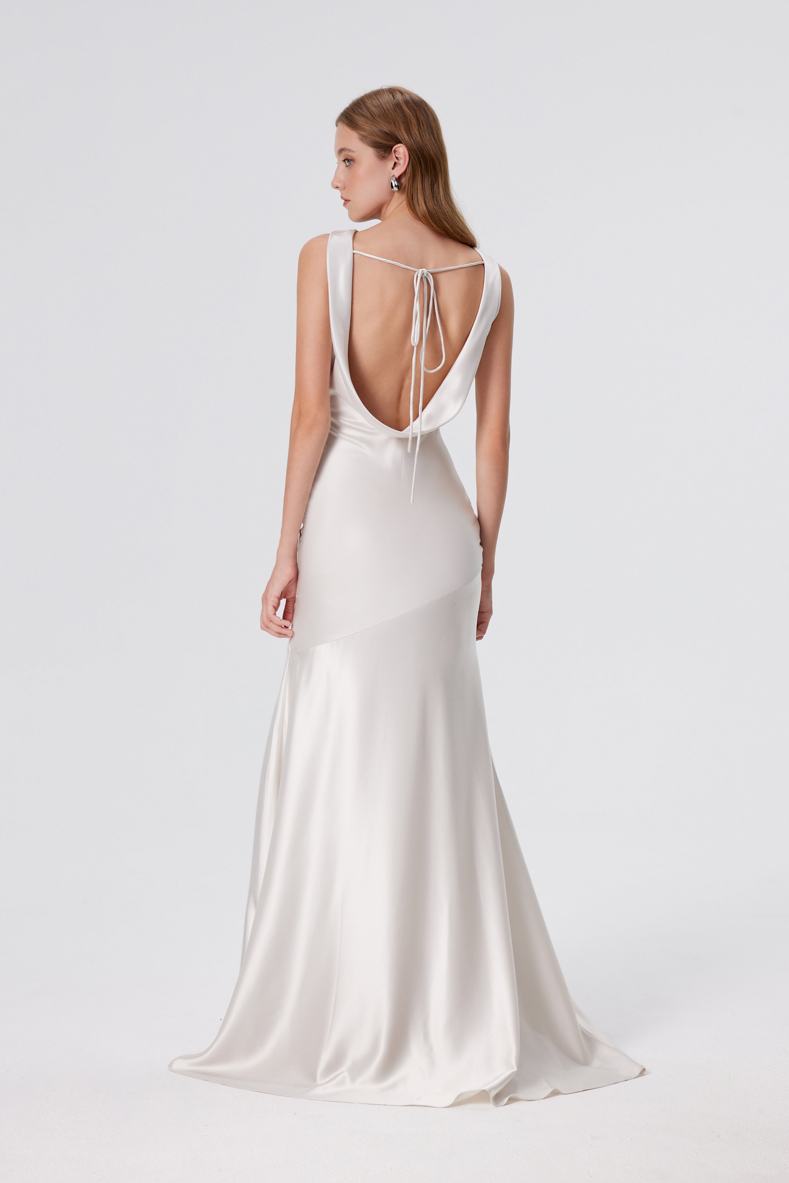 Tita Draped Maxi Gown - Pearl