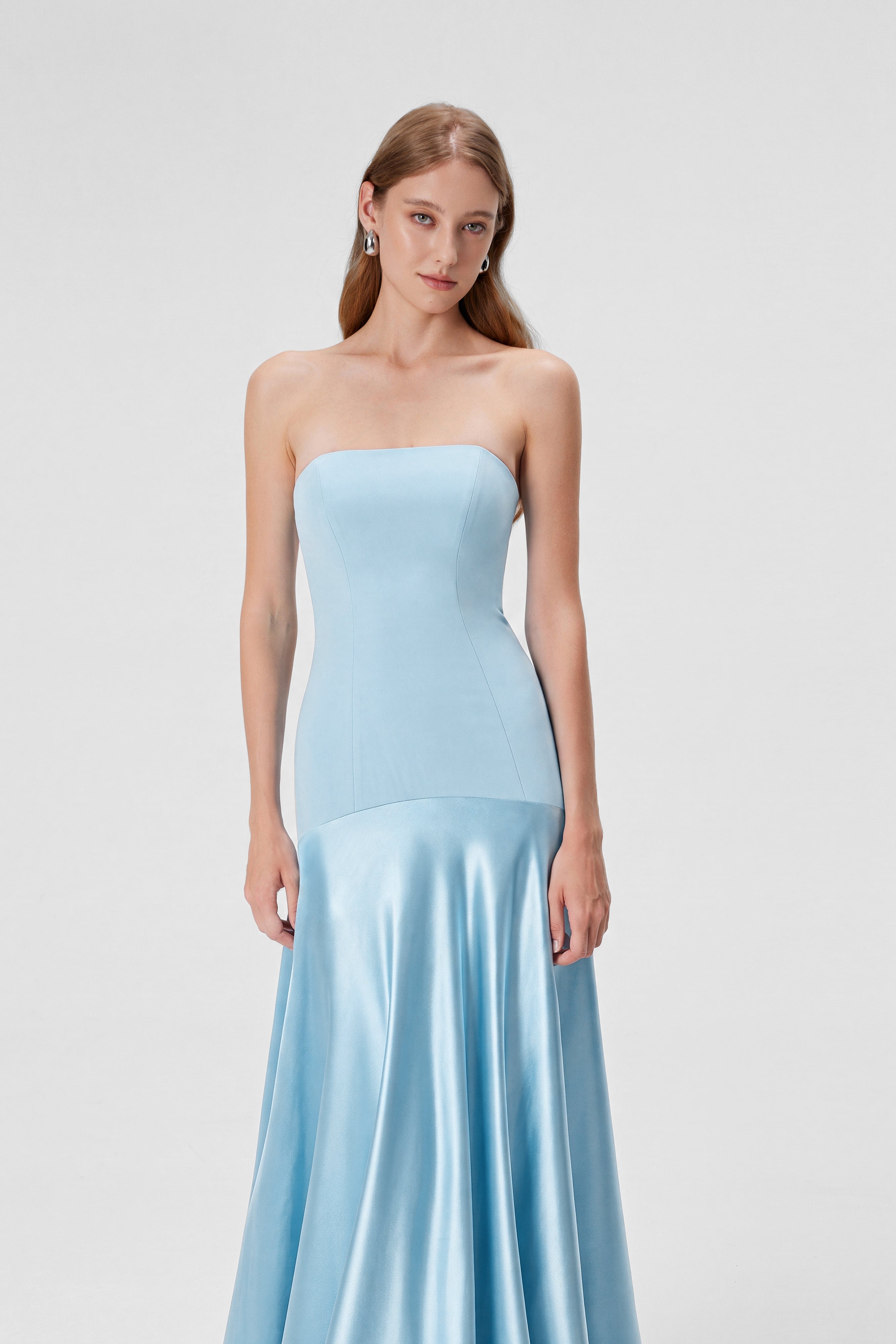 Aura Strapless Gown - Ether Blue