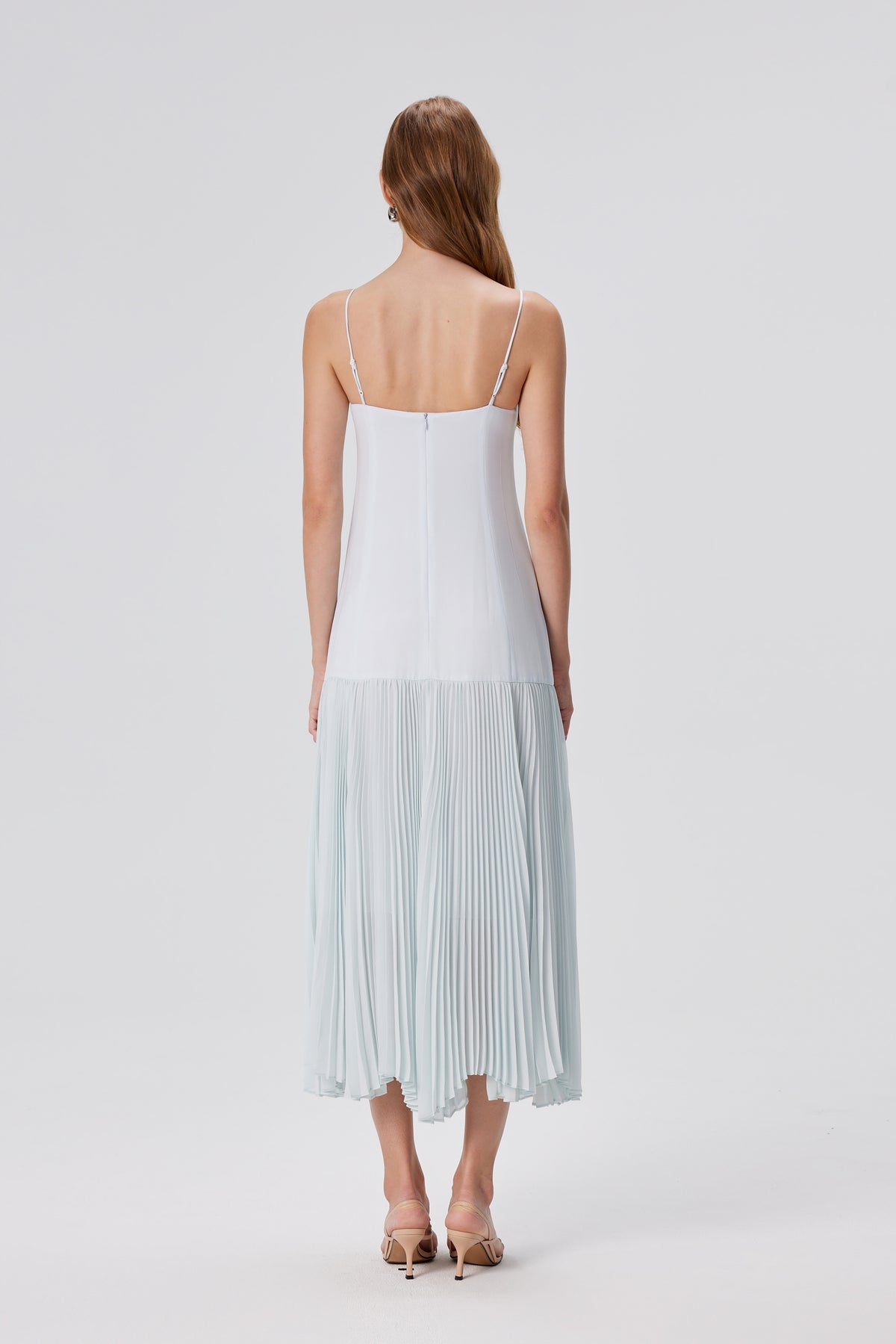 Inan Pleated Midi Dress - Sky Blue