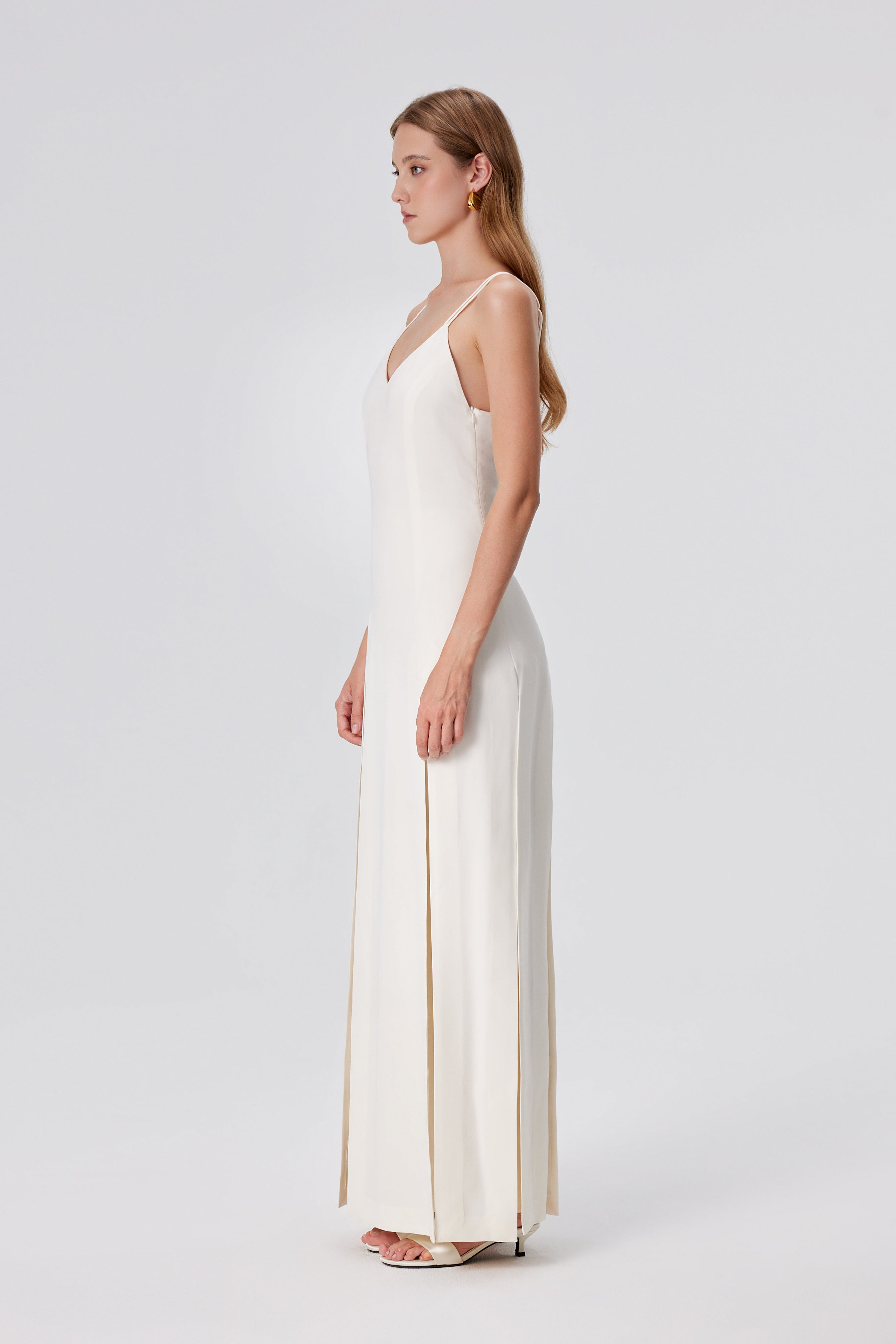 Gali Slits Maxi Dress - Ivory