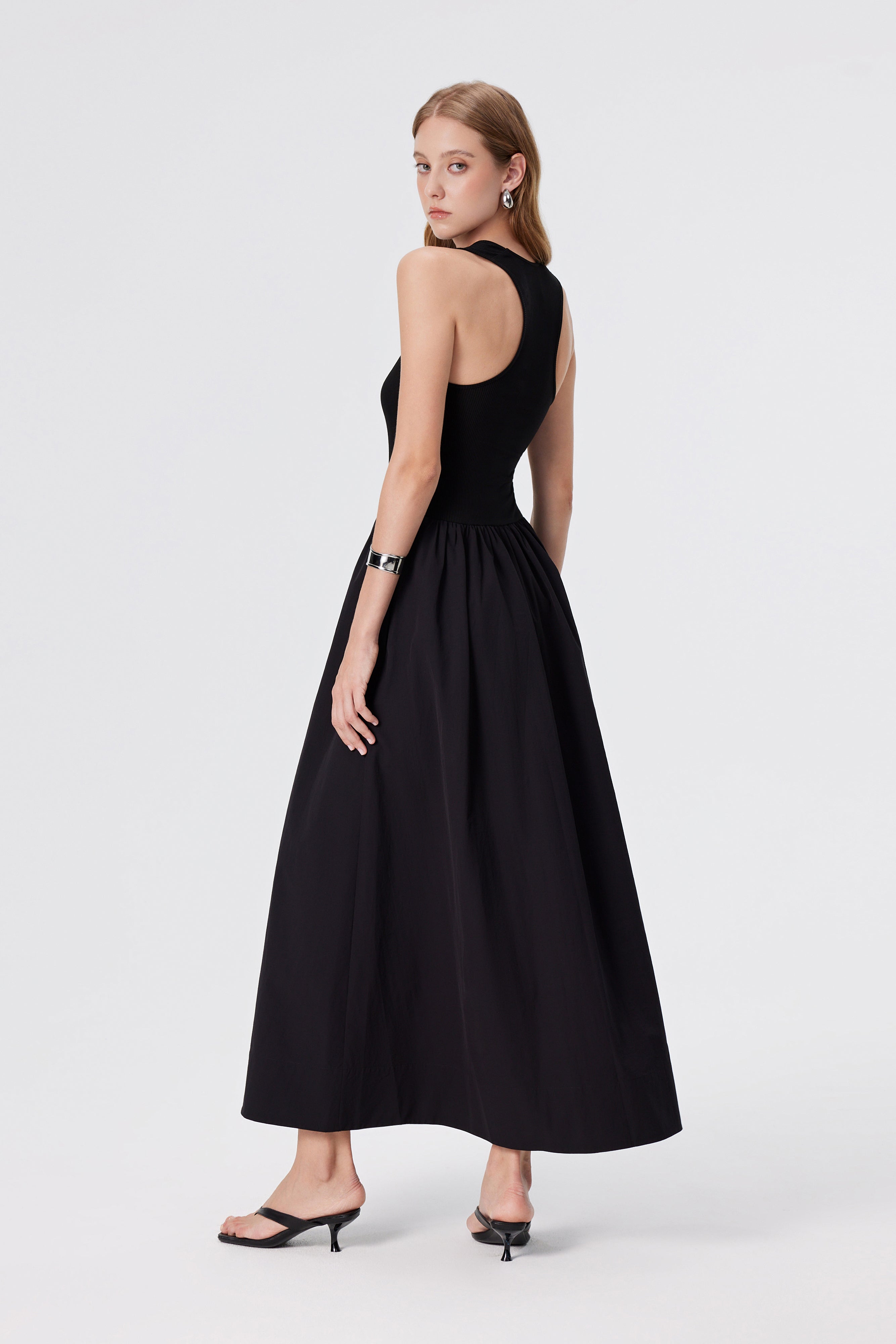 Kamari Plunge Neck Midi Dress