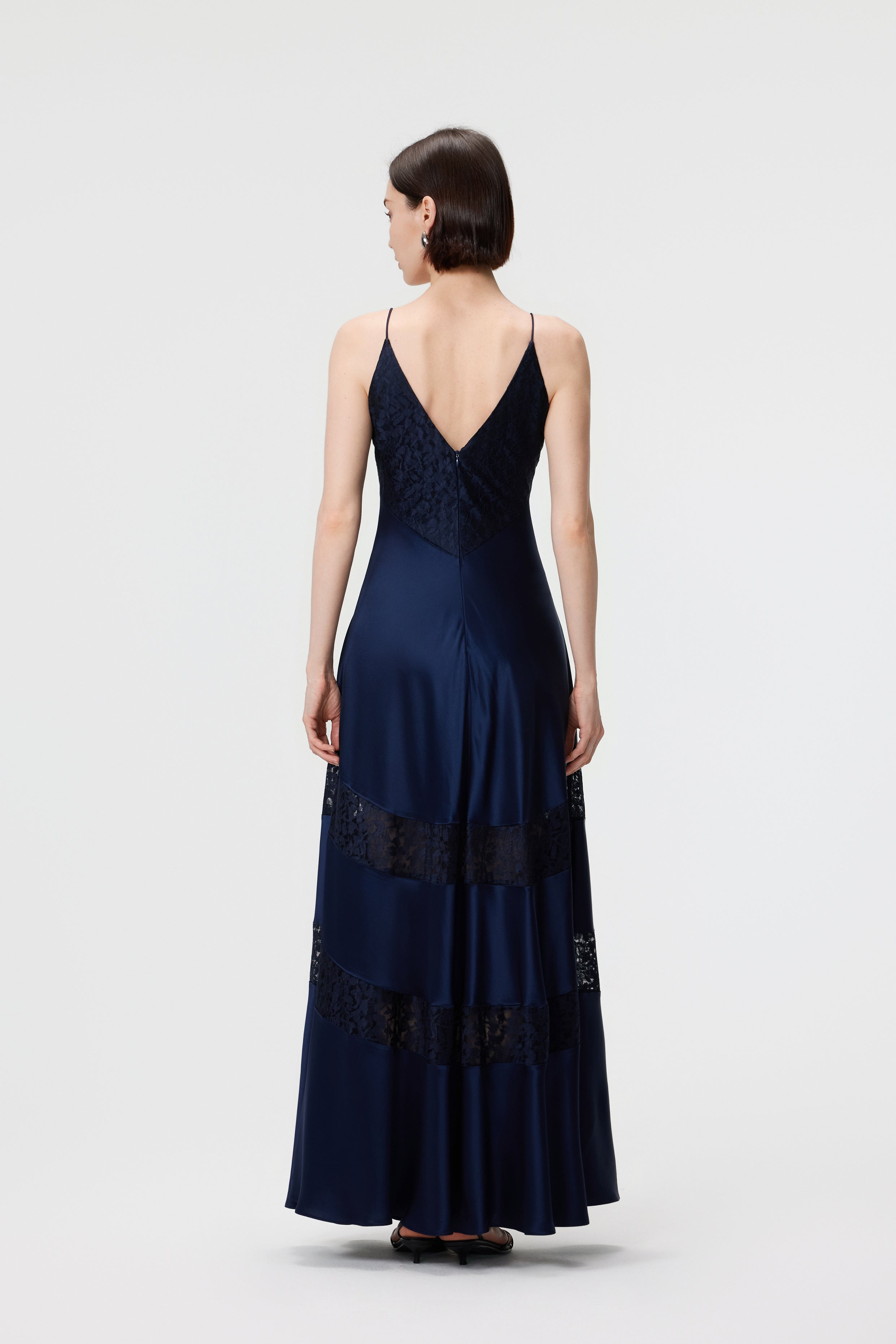 Kaia Lace-Insert Maxi Dress - Midnight Blue