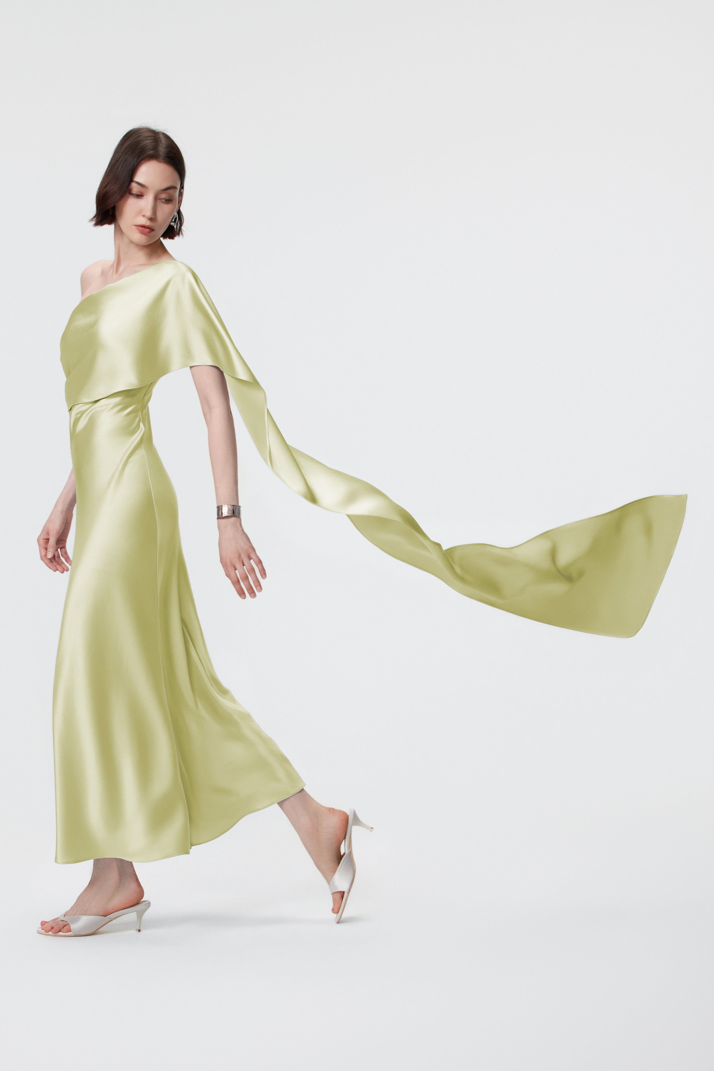 Lyra Convertible Scarf-Neck Dress - Citron