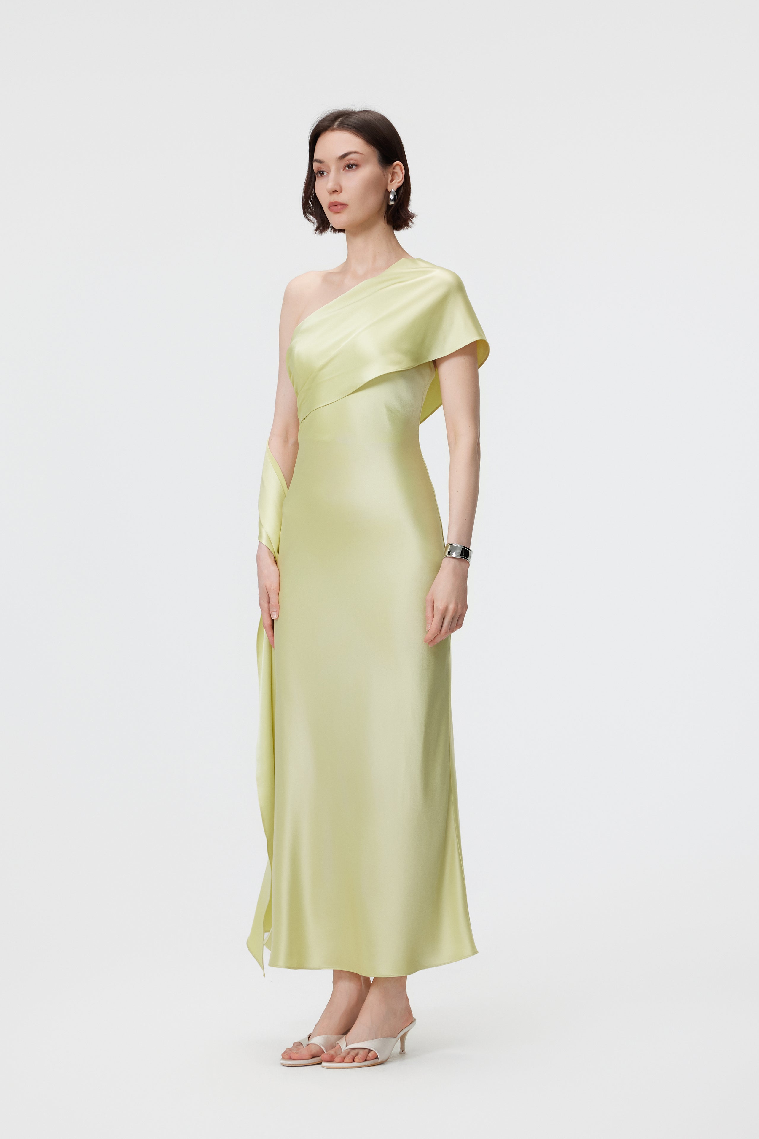 Lyra Convertible Scarf-Neck Dress - Citron
