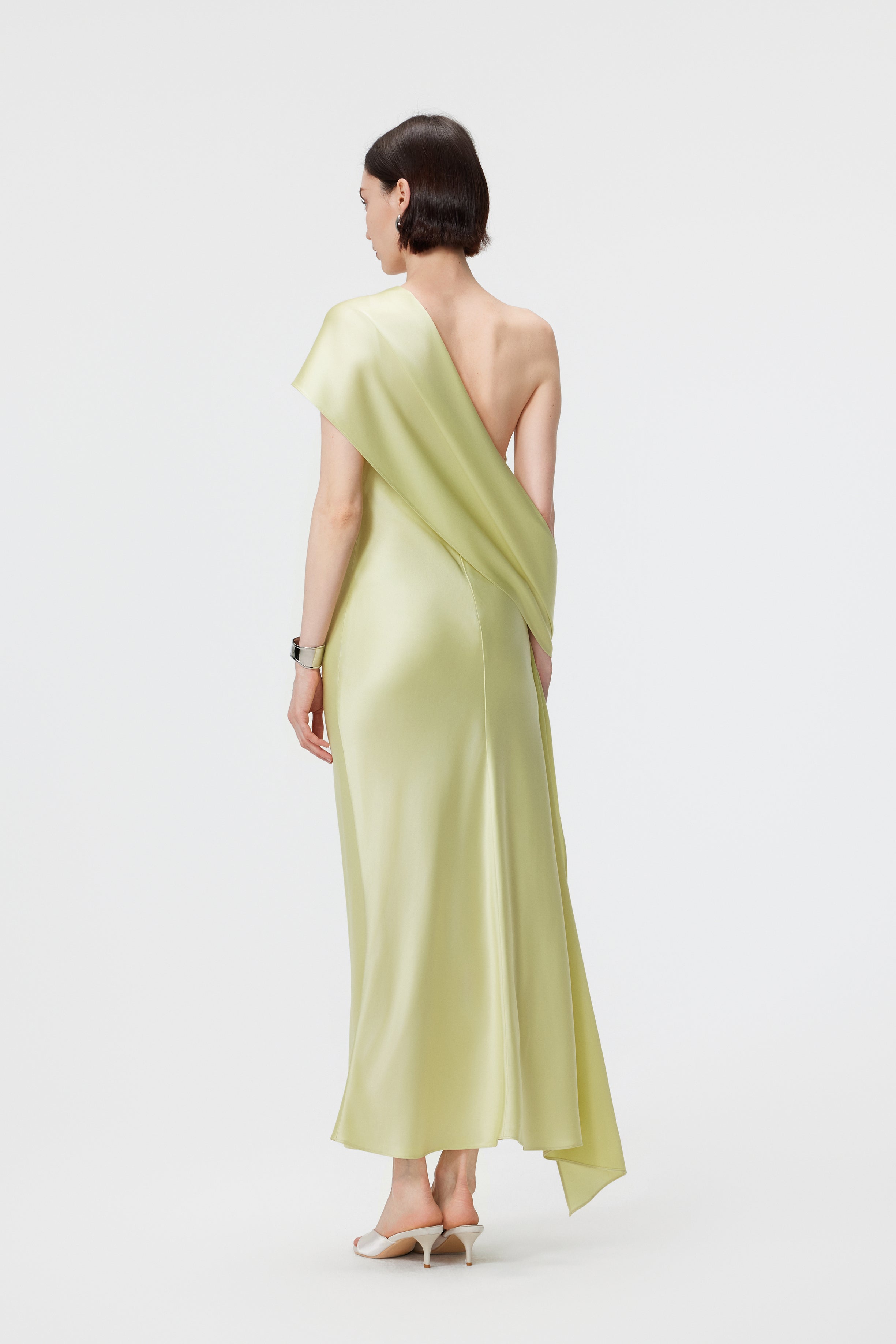 Lyra Convertible Scarf-Neck Dress - Citron