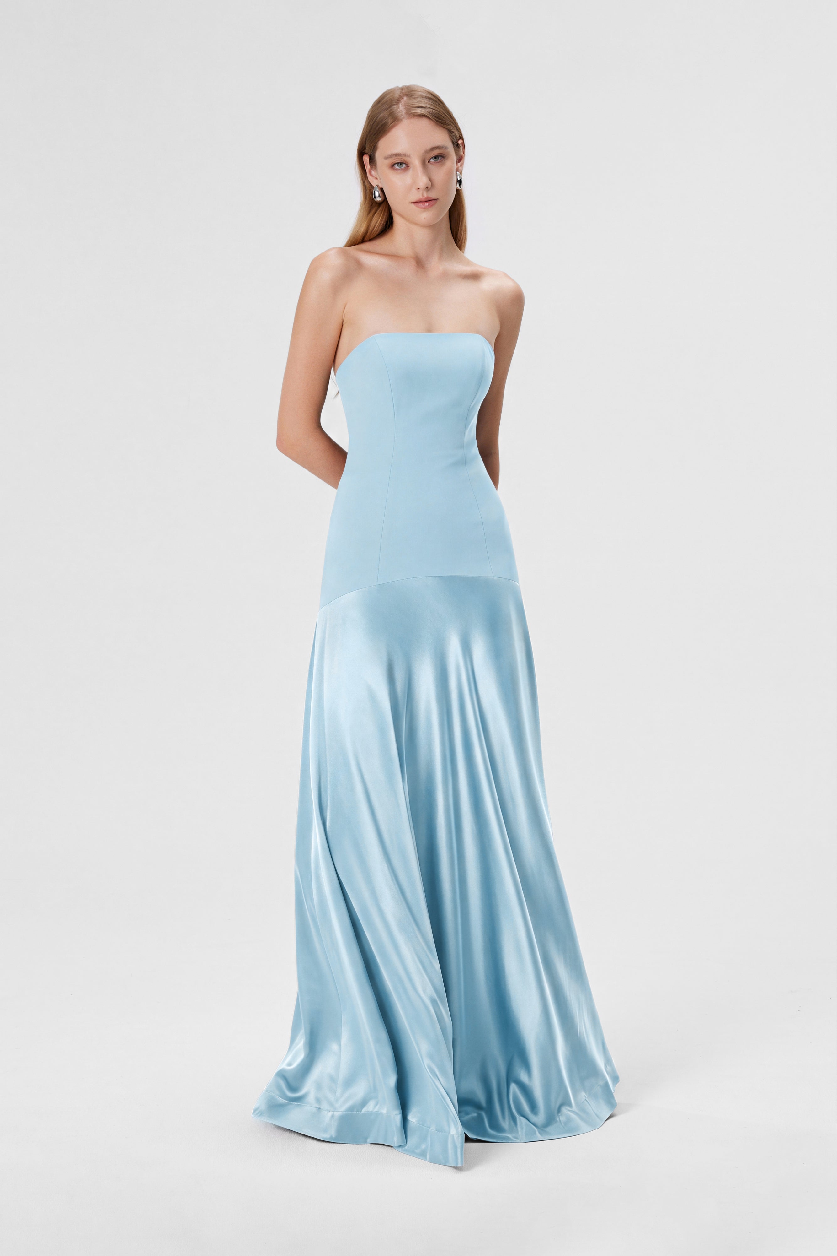 Aura Strapless Gown - Ether Blue