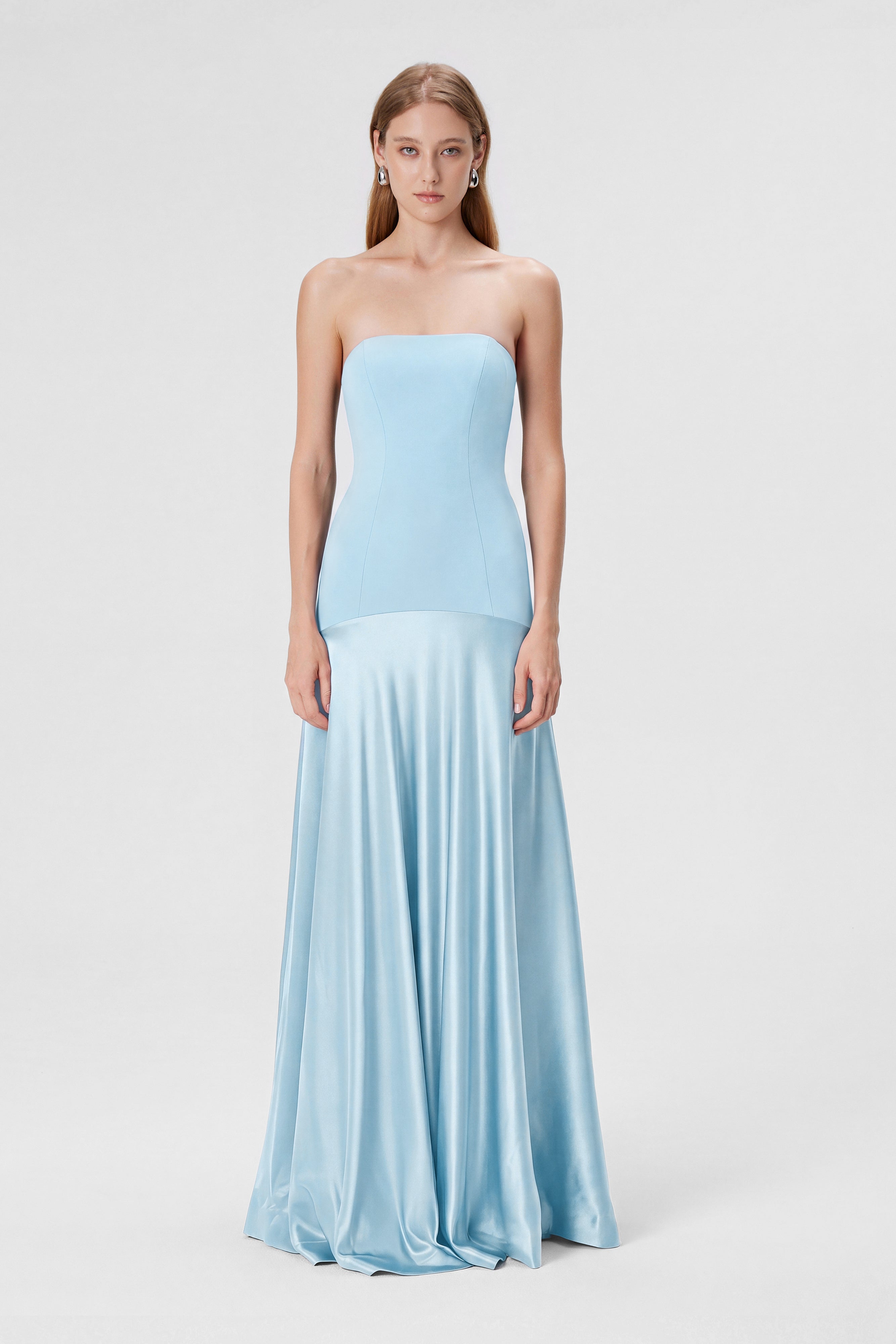 Aura Strapless Gown - Ether Blue